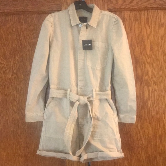 Joe’s Jeans The Alexa Shortall Romper in Boulder Tan sizes S and M - Picture 4 of 13